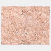 Rosa Pfirsichfarben Rose Gold Leopard Fleecedecke (Vorderseite (Horizontal))