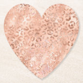 Rosa Pfirsichfarben Rose Gold Leopard Untersetzer (Vorderseite)