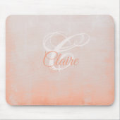 Rosa Pfirsichfarben rustikale, Abstrakte Monogramm Mousepad (Vorne)