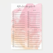 Rosa Pfirsichfarben Wash Organisierte Dinge zu tun Post-it Klebezettel (Vorderseite)