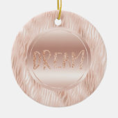 Rosa Pfirsichfarben Zebra drucken Glitzer Traum Keramik Ornament (Vorne)