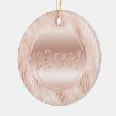 Rosa Pfirsichfarben Zebra drucken Glitzer Traum Keramik Ornament (Links)