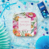 Rosa, pfirsichfarbene Birnen, elegantes Brautparty Pappteller (Party)