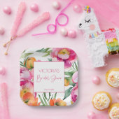 Rosa, pfirsichfarbene Birnen, elegantes Brautparty Pappteller (Party)