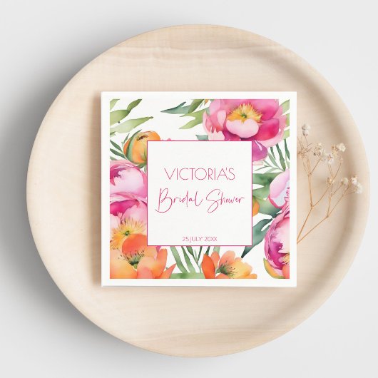 Rosa, pfirsichfarbene Birnen, elegantes Brautparty Serviette