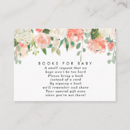 Rosa pfirsichfarbene Blumenbücher für Babybuchanfr Begleitkarte