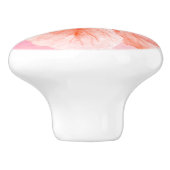 Rosa Pfirsichfarbene Hibiskus Blume Keramikknauf (Seitenansicht)