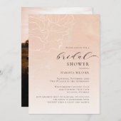 Rosa Pfirsichfarbenes Foto Brautparty Einladung (Vorne/Hinten)