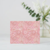 Rosa, pfirsichfarbenes Muster Postkarte (Stehend Vorderseite)