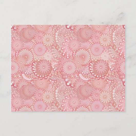 Rosa, pfirsichfarbenes Muster Postkarte (Vorderseite)