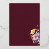 Rosa Pfirsichgelbe Blüten Einladung (Rückseite)