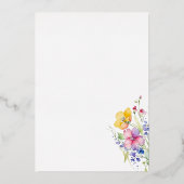 Rosa Pfirsichgelbe Blüten Einladung (Rückseite)