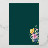 Rosa Pfirsichgelbe Blüten Einladung (Rückseite)