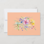 Rosa Pfirsichgelbe Blüten Save the Date Karte (Rückseite)