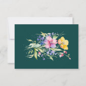 Rosa Pfirsichgelbe Blüten Save the Date Karte (Rückseite)