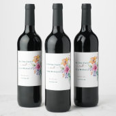 Rosa Pfirsichgelbe Blüten Weinkennzeichen Weinetikett (Flaschen)