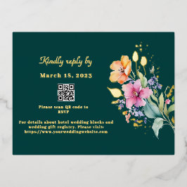 Rosa Pfirsichgelbe Blütenerkarte UAWG Folie Einladungspostkarte