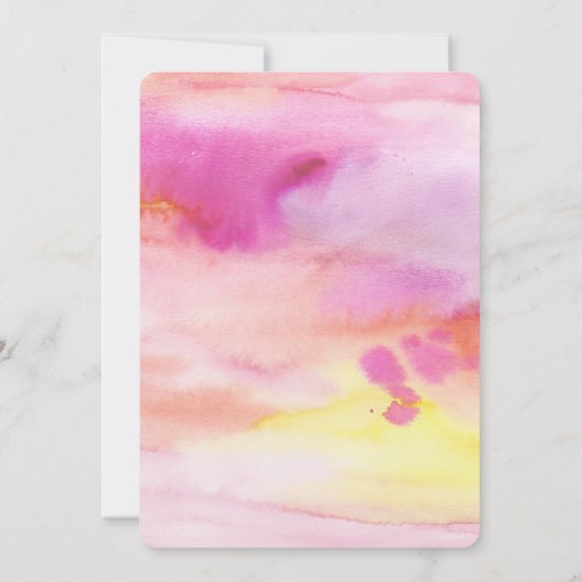 Rosa Pfirsichgelbe Farbe Einladung (Rückseite)