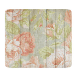 Rosa Pfirsichglas-Rose Schneidebrett