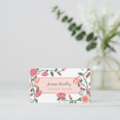 Rosa Pfirsichgrüne Blume Visitenkarte (Stehend Vorderseite)