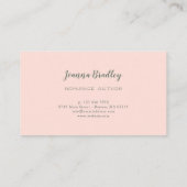 Rosa Pfirsichgrüne Blume Visitenkarte (Rückseite)