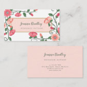 Rosa Pfirsichgrüne Blume Visitenkarte (Vorne/Hinten)