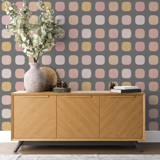 Rosa Pfirsichkoralle Orangengelbes Kunstmuster Tapete (Von Creator hochgeladen)