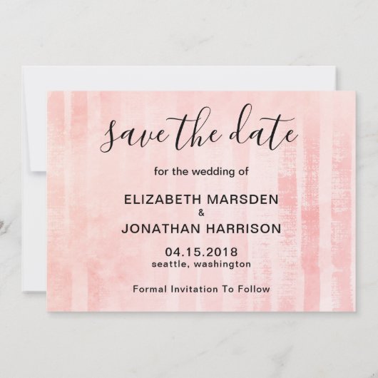 Rosa Pfirsichkoralle Save the Date Foto (Rückseite)