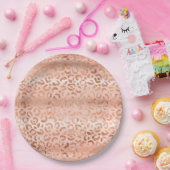 Rosa Pfirsichpfirsichpfirsichpferd druckspärlich Pappteller (Party)