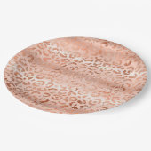 Rosa Pfirsichpfirsichpfirsichpferd druckspärlich Pappteller (Schrägansicht)