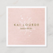 Rosa Pflanze Blätter Square Visitenkarte (Vorderseite)