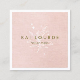 Rosa Pflanze Blätter Square Visitenkarte