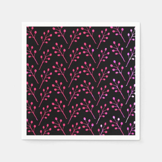 Rosa Pflanze Serviette (Vorderseite)