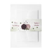 Rosa Pflaume Bordeaux Blume Grüne Hochzeit Einladungsbanderole (Vorderseite Beispiel)