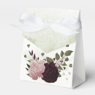 Rosa Pflaume Bordeaux Blume Grüne Hochzeit Geschenkschachtel