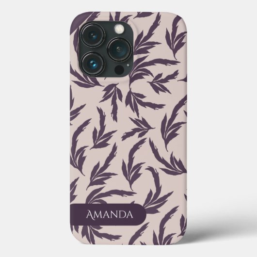 Rosa, Pflaume und weiße Blätter Case-Mate iPhone Hülle (Rückseite)
