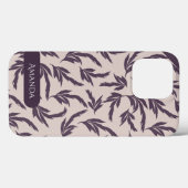 Rosa, Pflaume und weiße Blätter Case-Mate iPhone Hülle (Rückseite (Horizontal))