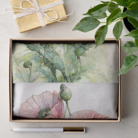 Rosa Pflaumen, zartes Blumenwasser Seidenpapier (Geschenk)