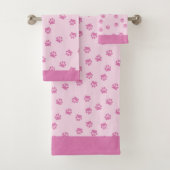 Rosa Pfoten Badhandtuch Set (Insitu)