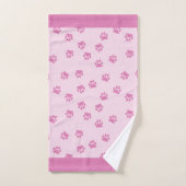 Rosa Pfoten Badhandtuch Set (Handtuch)