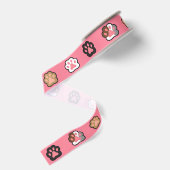 Rosa Pfoten-Schleife Ripsband (Rückseite)