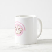 Rosa Pfoten-Tasse Kaffeetasse (VorderseiteRechts)