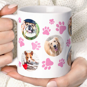 Rosa Pfotenabdruck 8 Haustier Hund Foto Collage Kaffeetasse