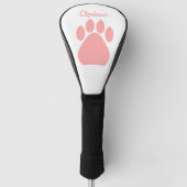 Rosa Pfotenabdruck-Design Golf Headcover (Vorderseite)