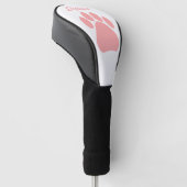 Rosa Pfotenabdruck-Design Golf Headcover (angewinkelt)