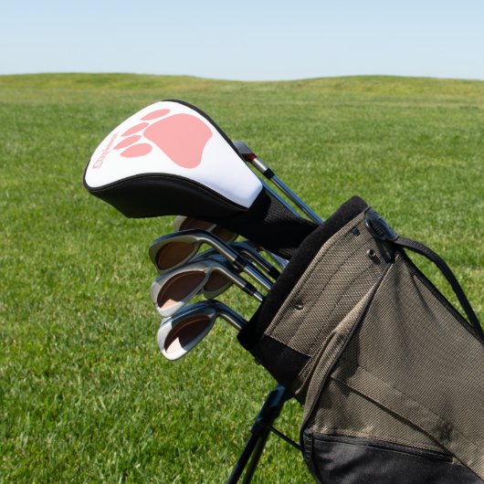 Rosa Pfotenabdruck-Design Golf Headcover (In SItu)