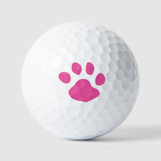 Rosa Pfotenabdruck-Design Golfball