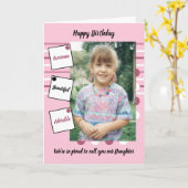 Rosa phantastische Tochter Foto Geburtstag Karte (Gelbe Blume)