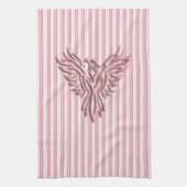 Rosa Phönix mit rosa Bändern Küchentuch (Vertikal)