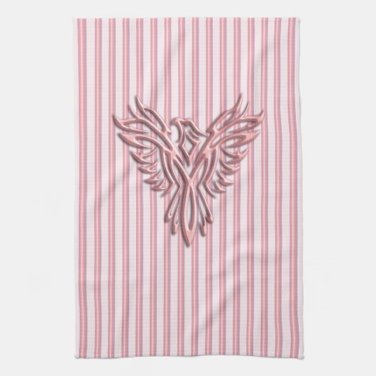 Rosa Phönix mit rosa Bändern Küchentuch (Vertikal)